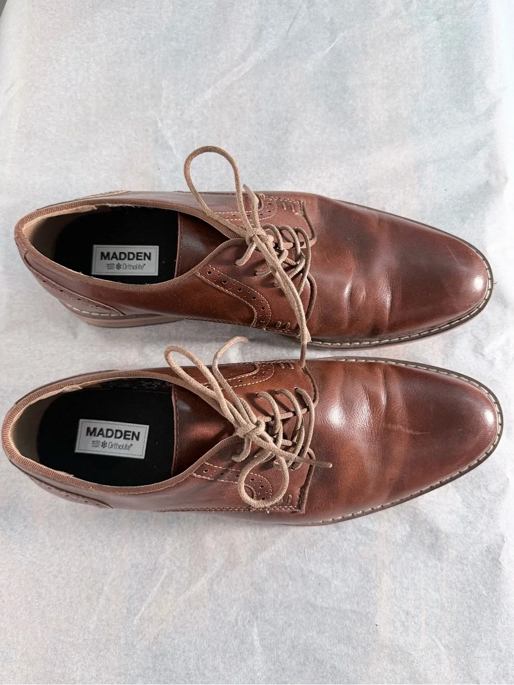 Madden Classic Brown Leather Derby Shoes - Lace-Up Men's Oxfords 9.5
